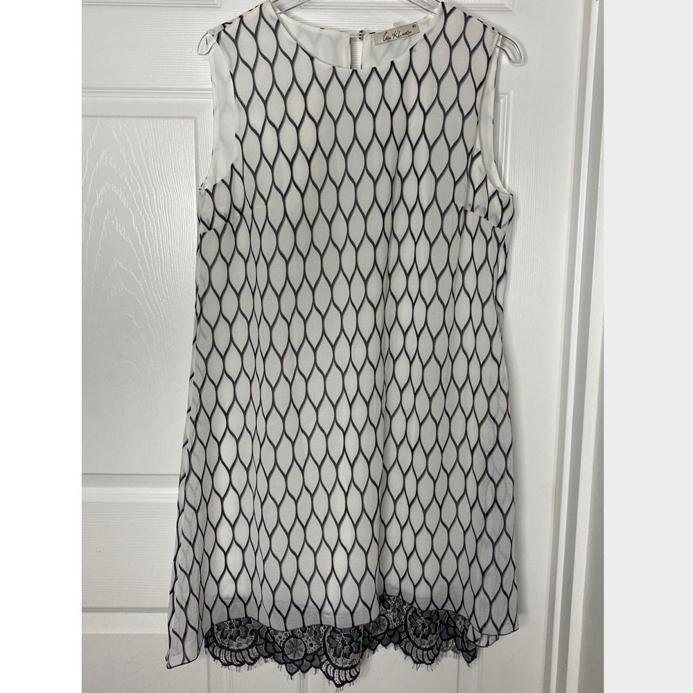 Irene Klairie Silk-Blend Sleeveless Shift Mini Dress Sz 40